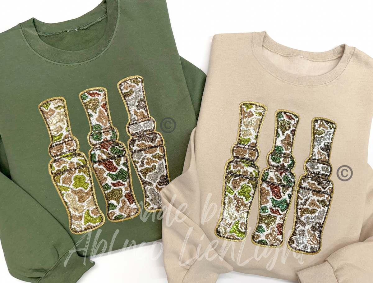 Sequin Camo Duck Call Sweatshirt
